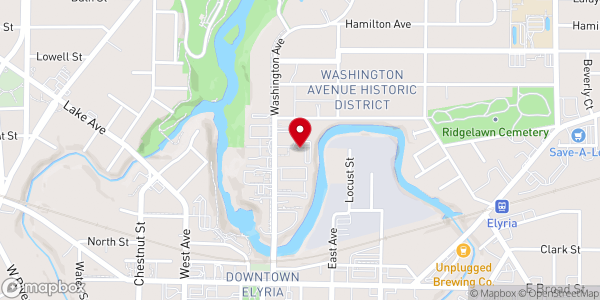 Map showing location of Washington Avenue Christian Church