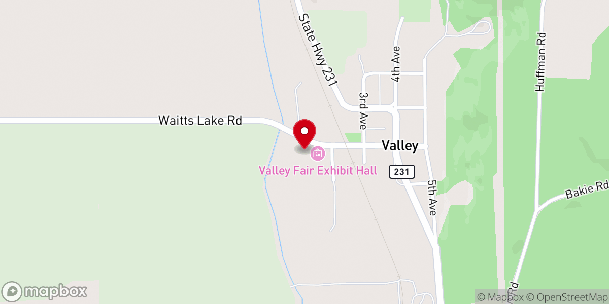 Map showing location of Valley Food Pantry - Valley Grange - Food Distribution Center
