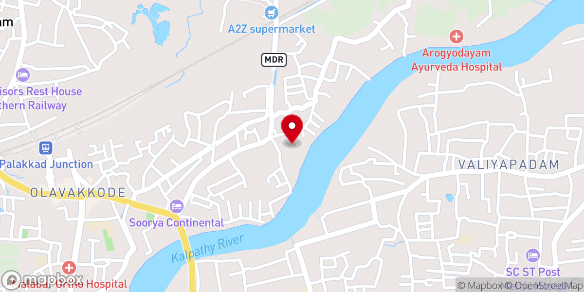 Map showing location of St. Peter's Jacobite Syrian Church