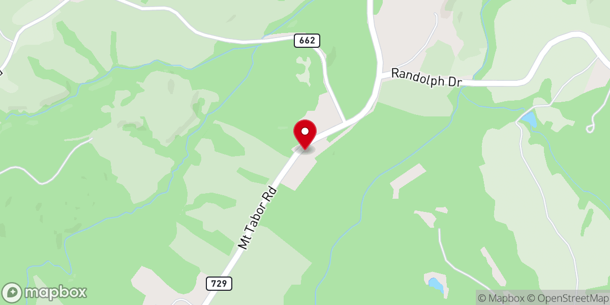 Map showing location of Mt Tabor Baptist Church