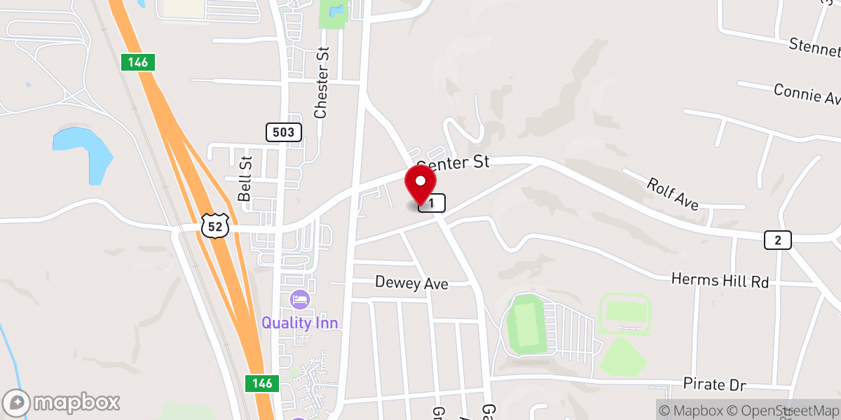 Map showing location of Wheelersburg Baptist Church Community Center