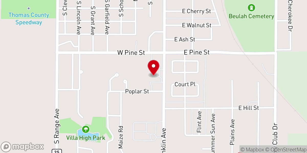 Map showing location of Colby United Methodist Church