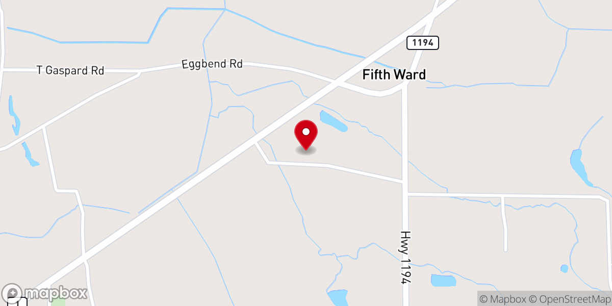 Map showing location of Fifth Ward Baptist Church