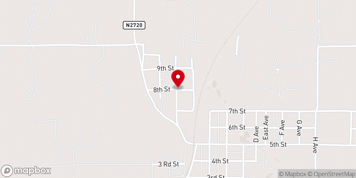 Map showing location of Pilgrim Rest Baptist Church