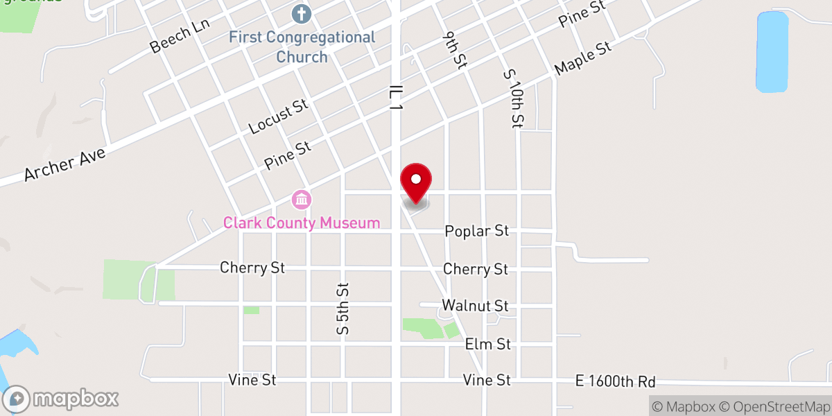 Map showing location of Trinity United Methodist Church