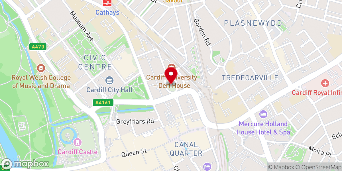 Map showing location of Eglwys Dewi Sant