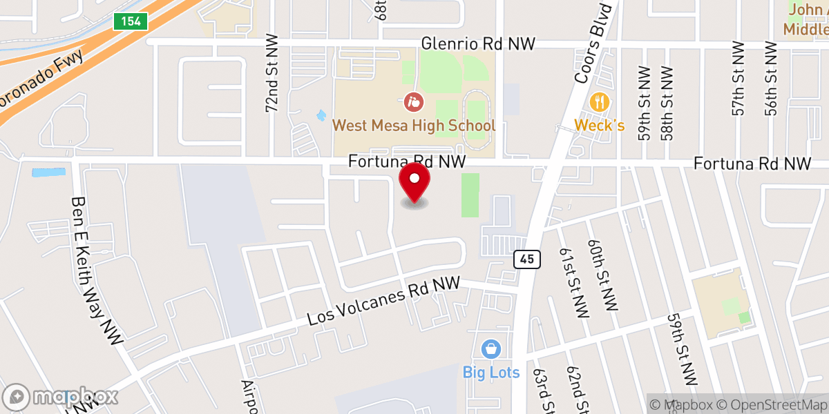 Map showing location of Calvary Chapel Southwest