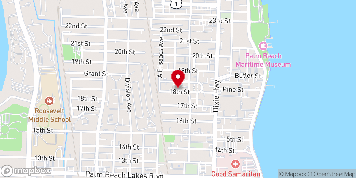 Map showing location of Gray's Temple CME Church