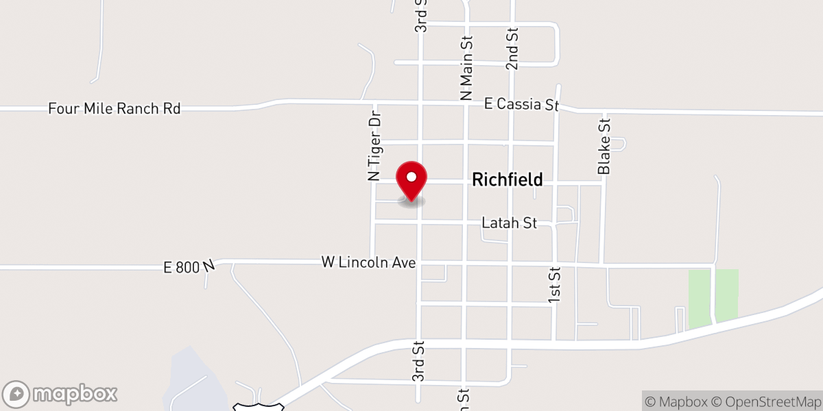Map showing location of Richfield United Methodist Church
