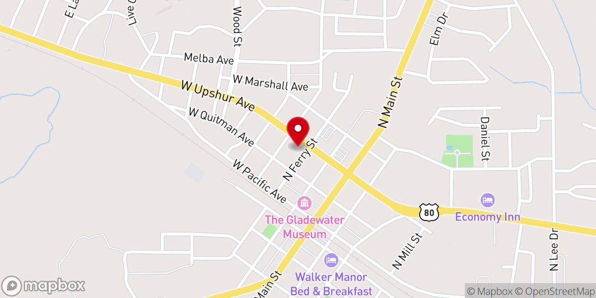 Map showing location of Gladewater Church of the Nazarene