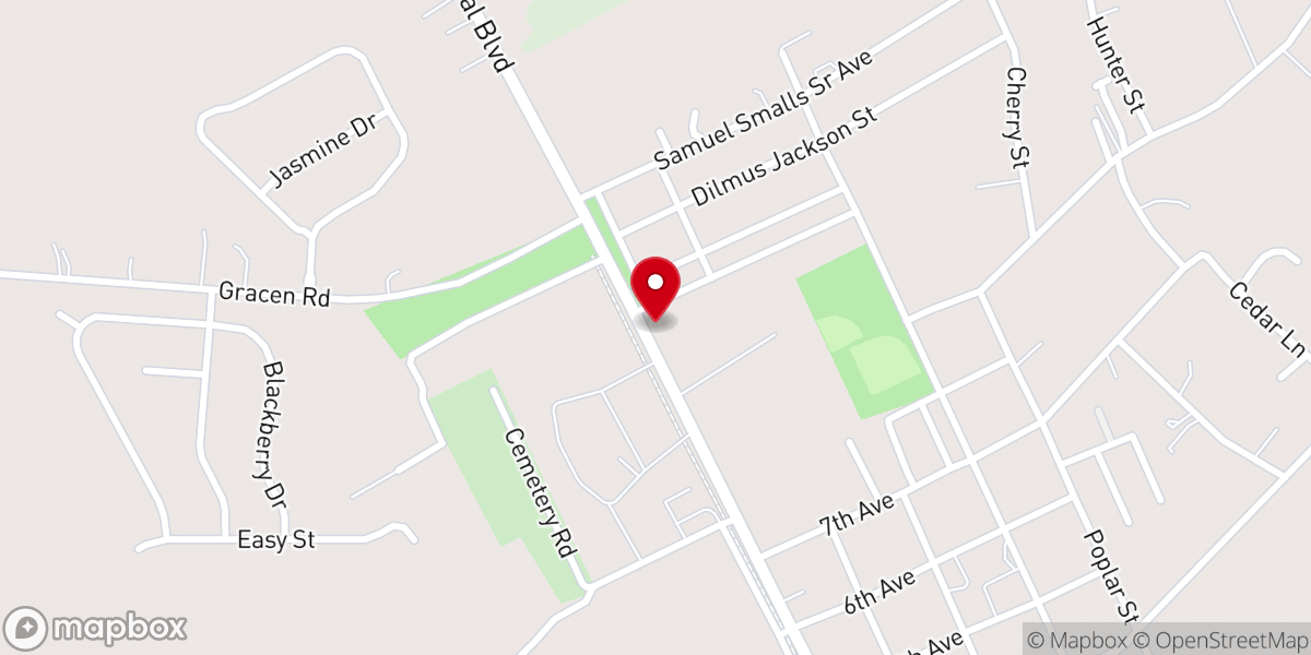 Map showing location of Macedonia Baptist Church