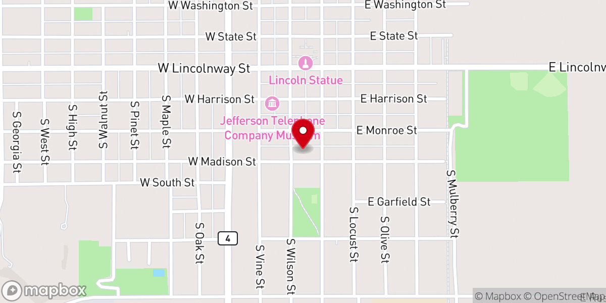 Map showing location of First United Methodist Church-Jefferson