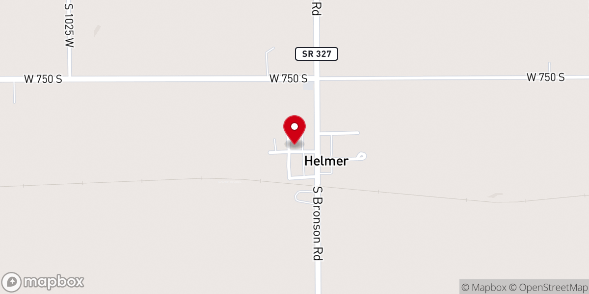 Map showing location of Helmer Independent Baptist Church