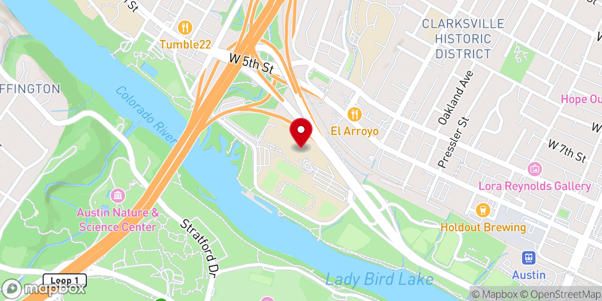 Map showing location of The Austin Stone Downtown
