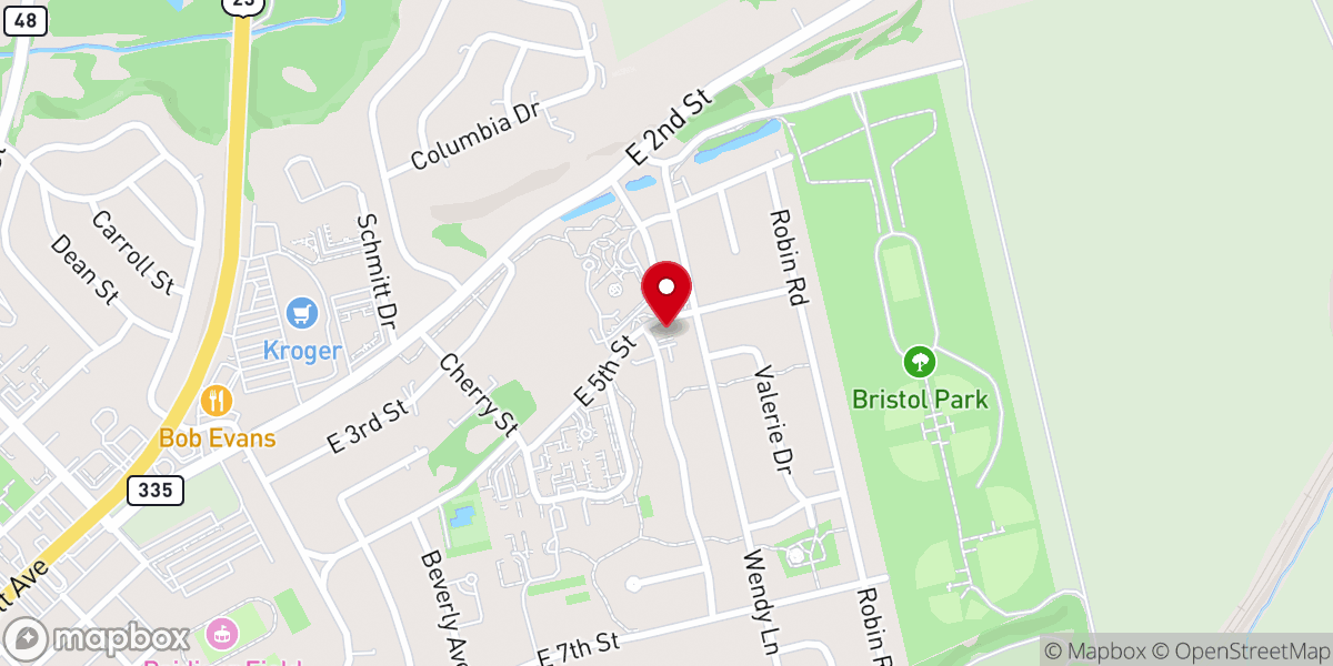 Map showing location of Bristol Village