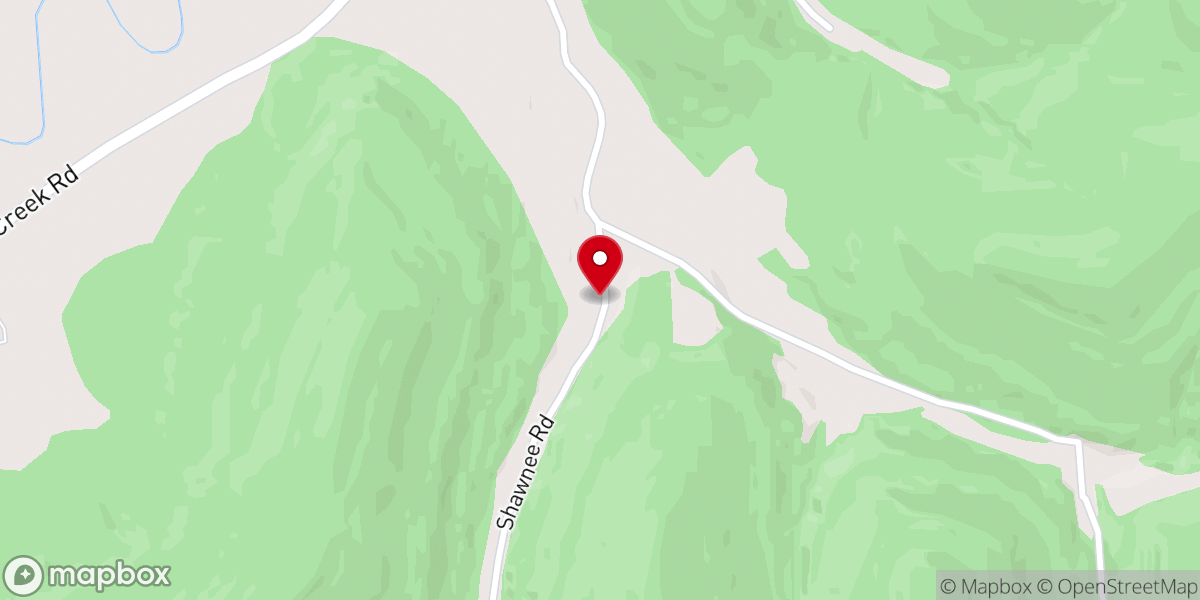 Map showing location of Shawnee Valley Church