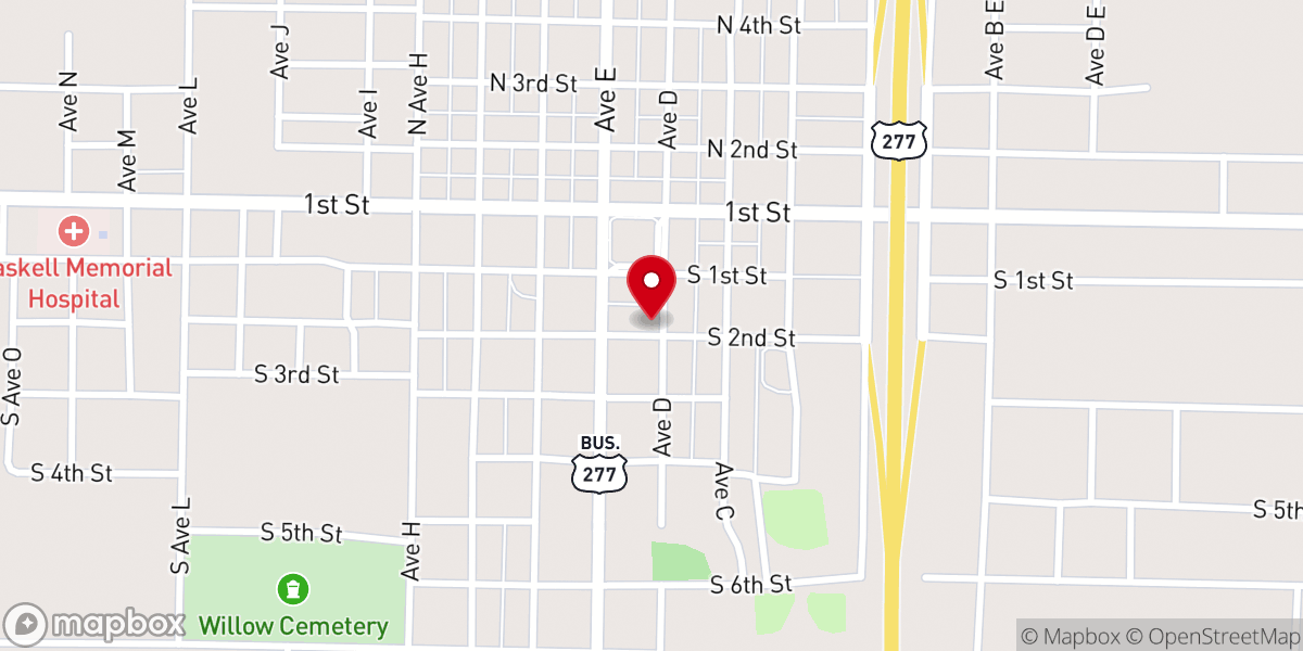 Map showing location of Trinity Baptist Church