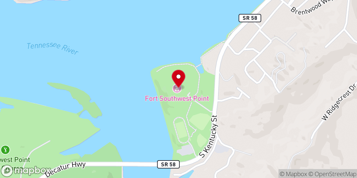 Map showing location of Fort Southwest Point