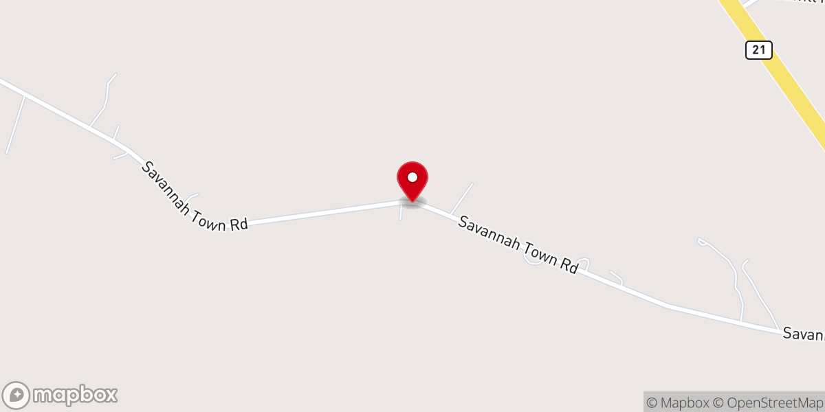 Map showing location of Thomas Chapel AME Church