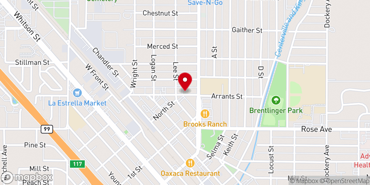 Map showing location of Selma AA
