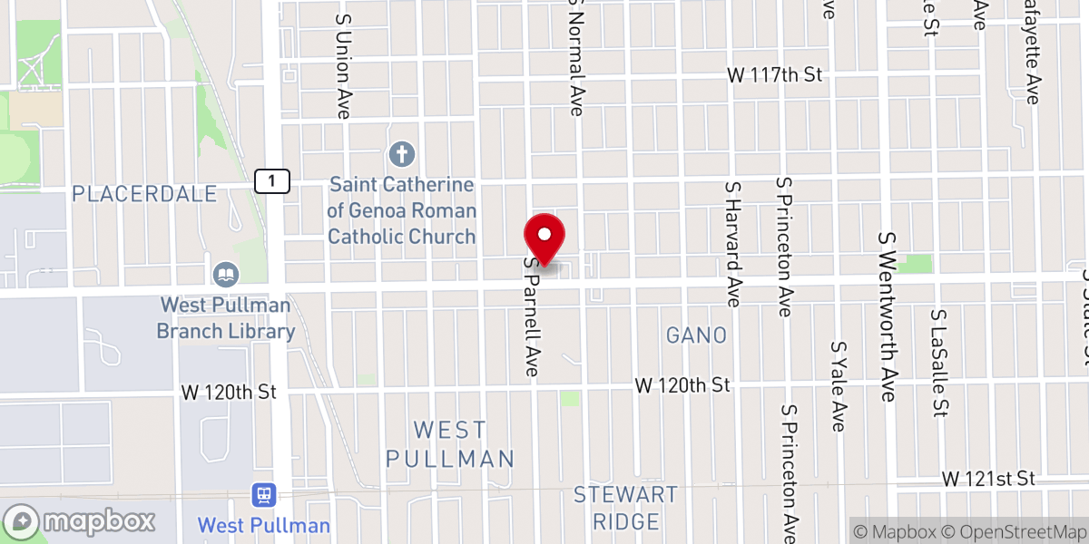 Map showing location of Chicago Straford Memorial Seventh-day Adventist Church