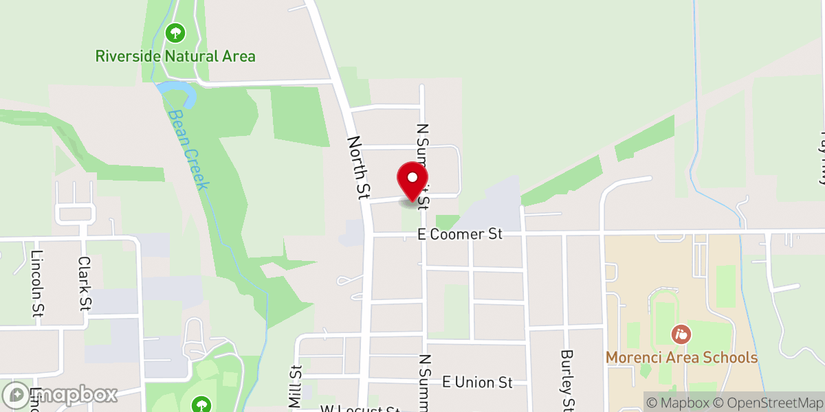 Map showing location of Morenci Church of the Nazarene