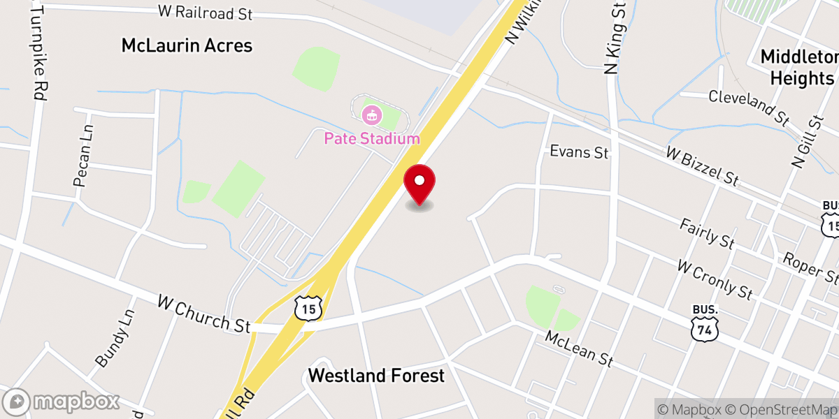 Map showing location of Cross Pointe Church