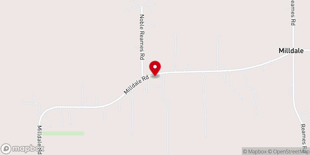 Map showing location of Milldale Baptist Church