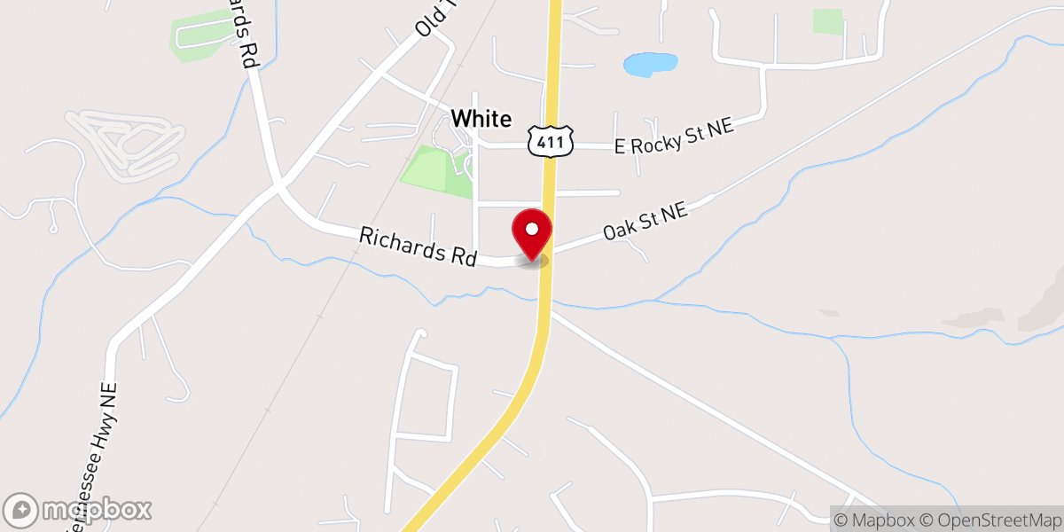 Map showing location of White First Baptist Church