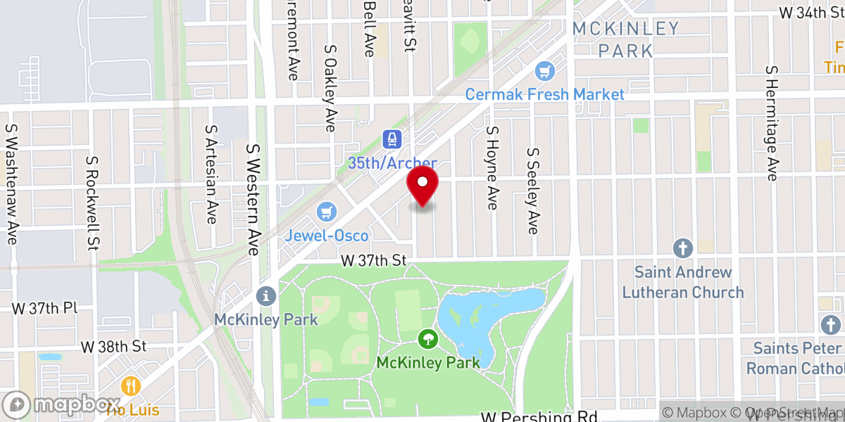 Map showing location of South Shore Hispanic SDA Church