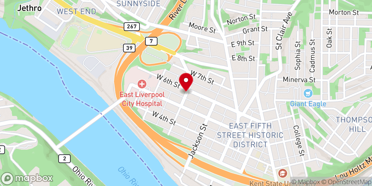 Map showing location of First Evangelical Presbyterian Church
