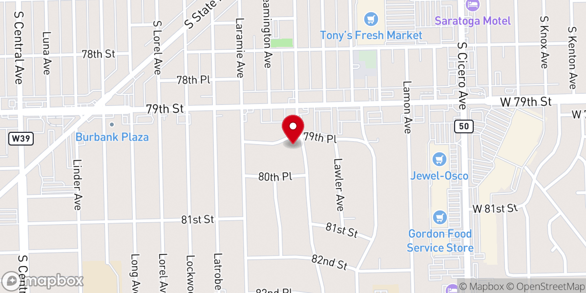 Map showing location of First Baptist Church