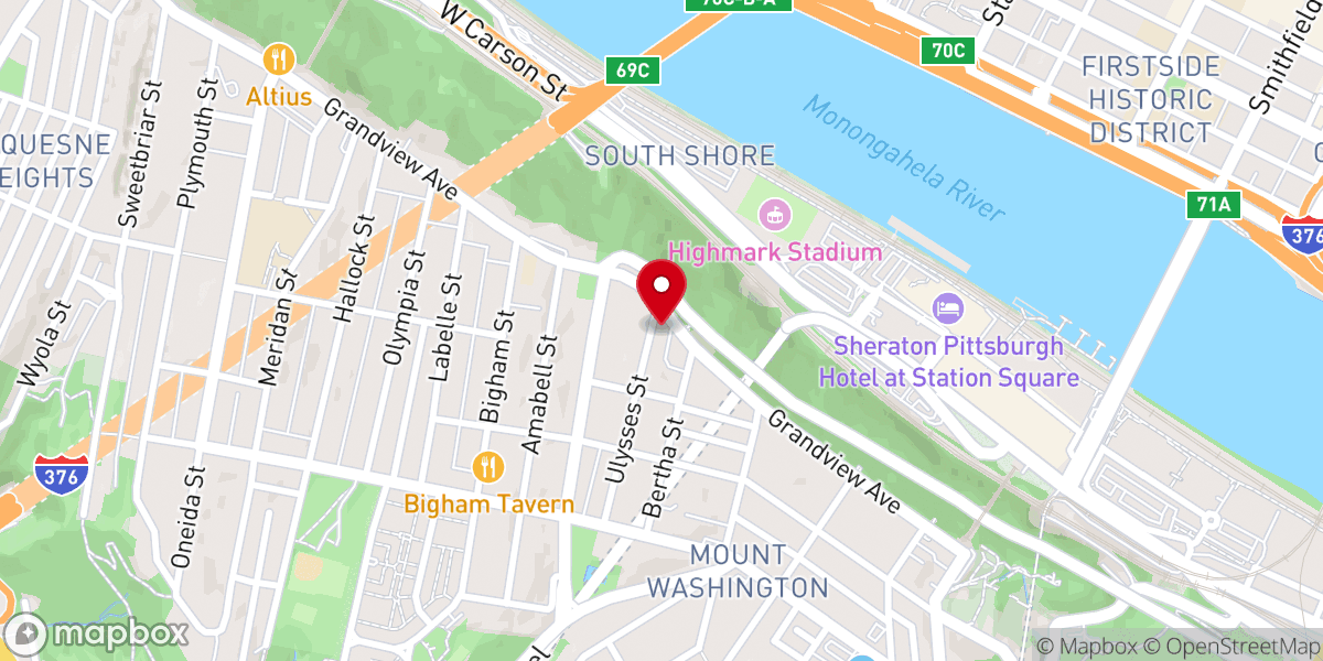 Map showing location of St. Mary of the Mount Church - Mary, Queen of Peace Parish