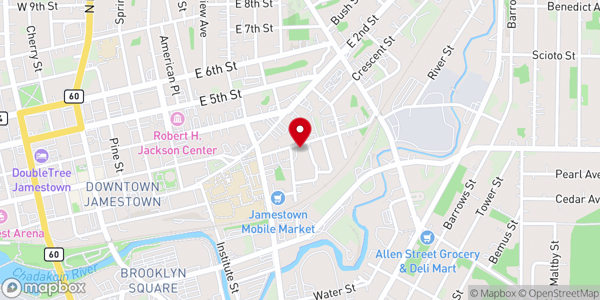 Map showing location of First Lutheran Church