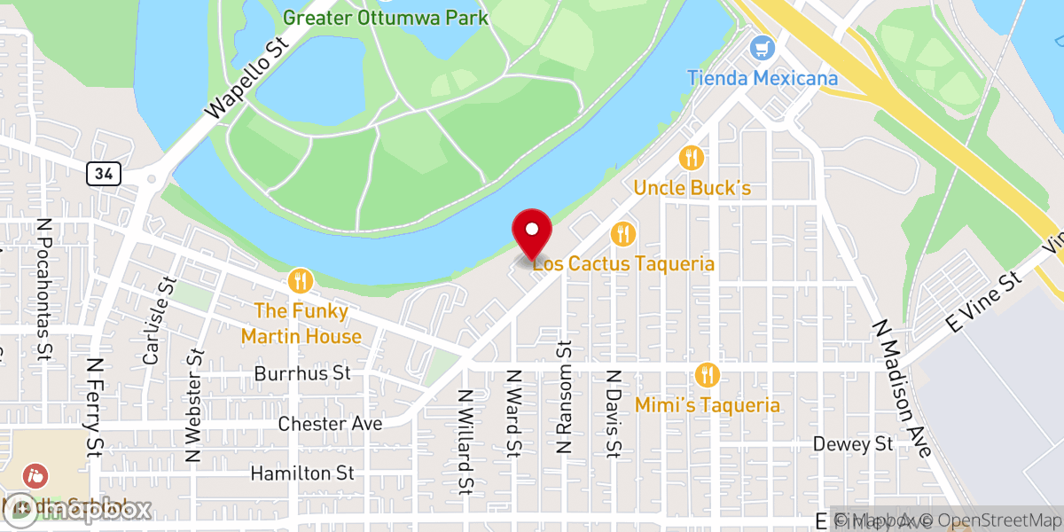 Map showing location of Reaching America for Jesus