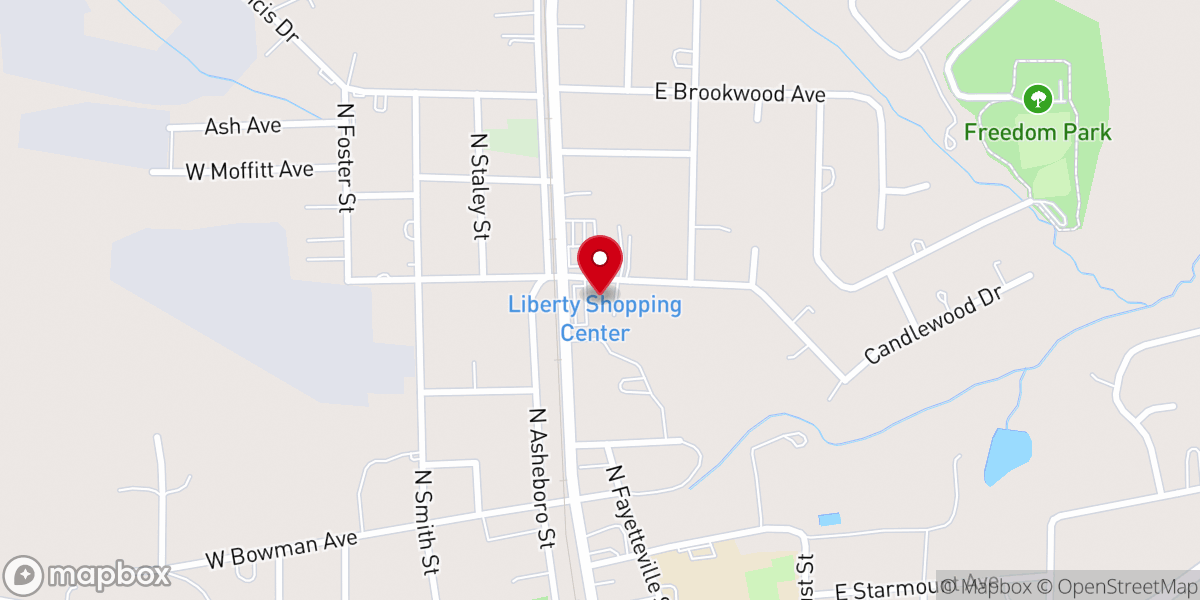Map showing location of Reach Church - Liberty Campus