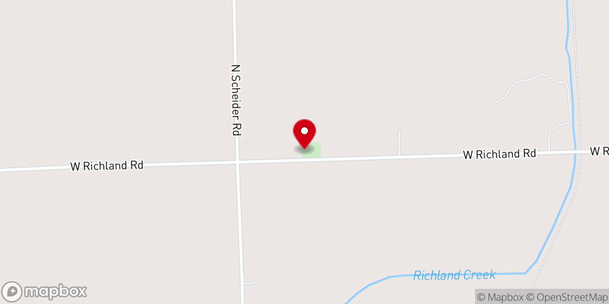 Map showing location of Richland Church