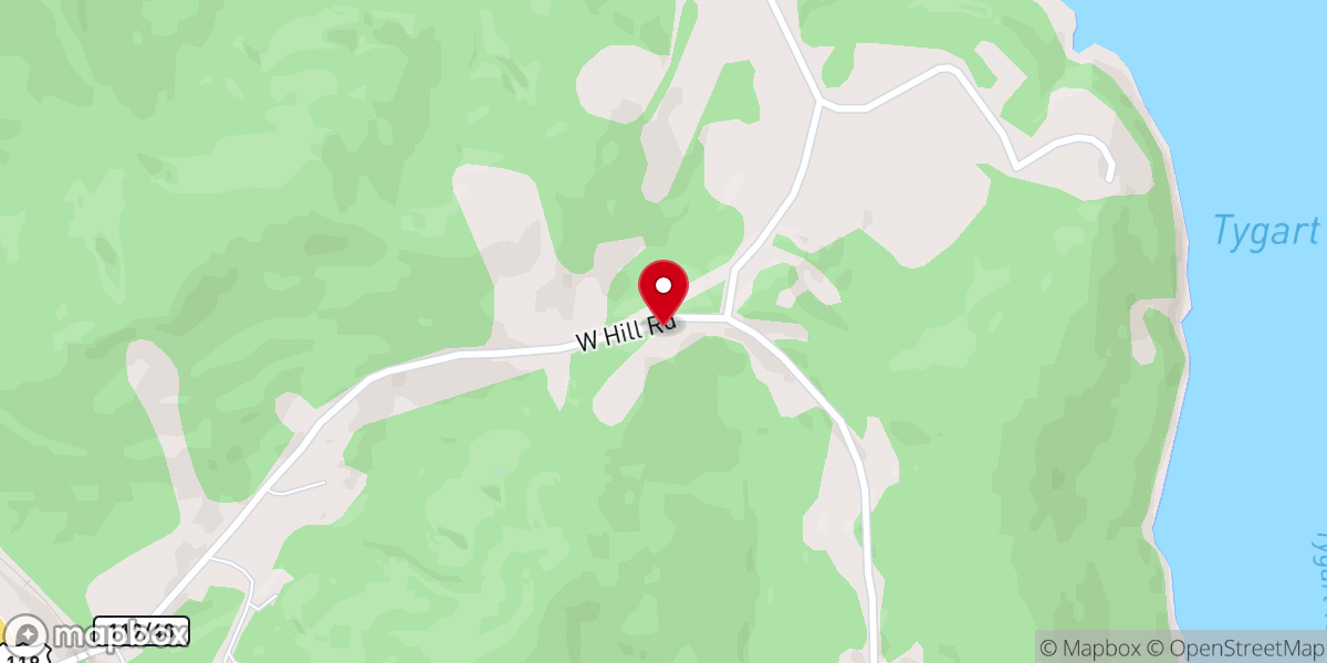 Map showing location of West Hill Church