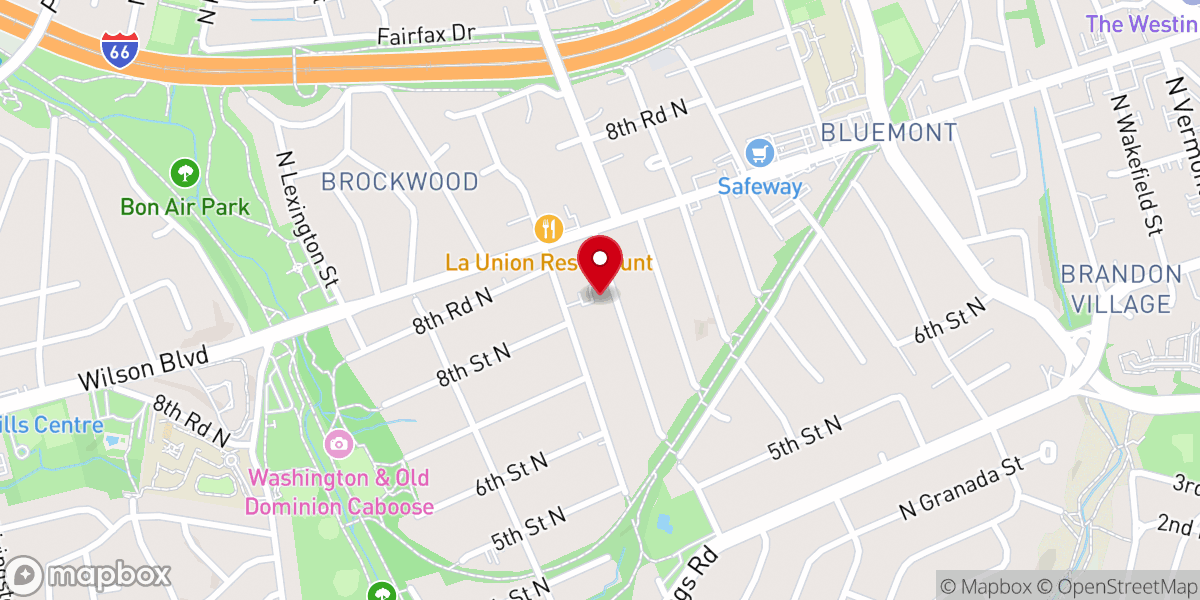 Map showing location of Portico Church Arlington