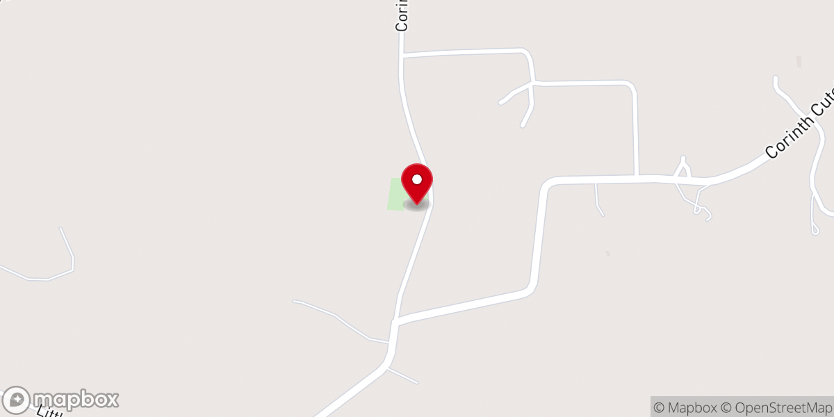 Map showing location of Corinth Baptist Church