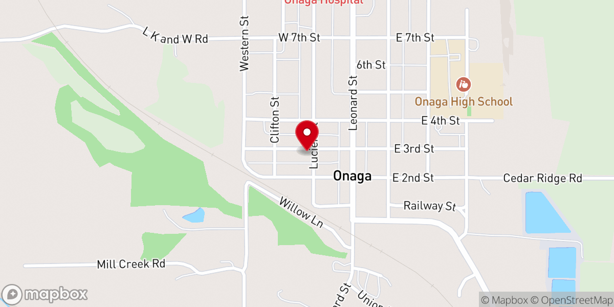 Map showing location of New Hope Lutheran Church