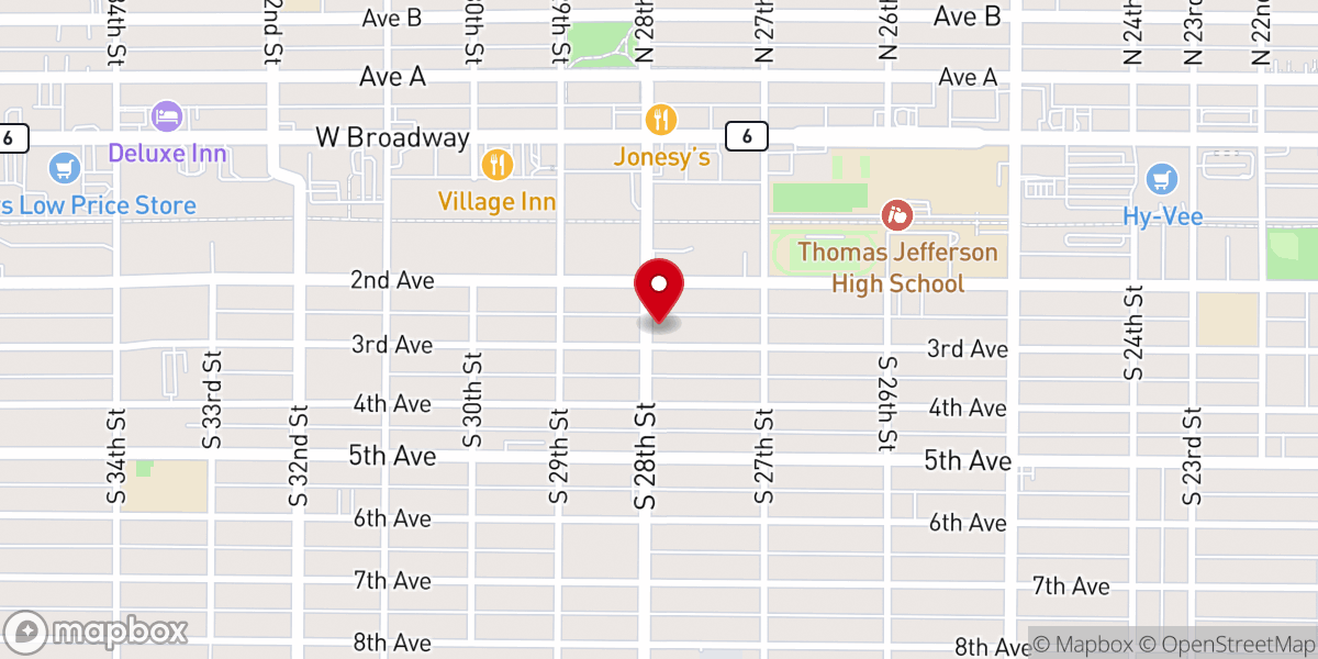 Map showing location of Redeemer Evangelical Lutheran Church