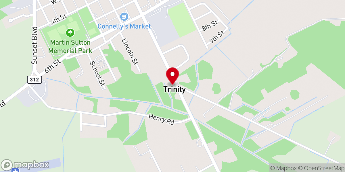Map showing location of New Beginnings United Methodist