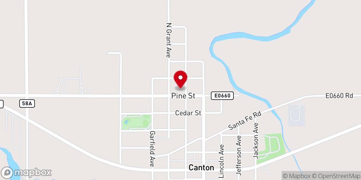 Map showing location of Canton Christian Church