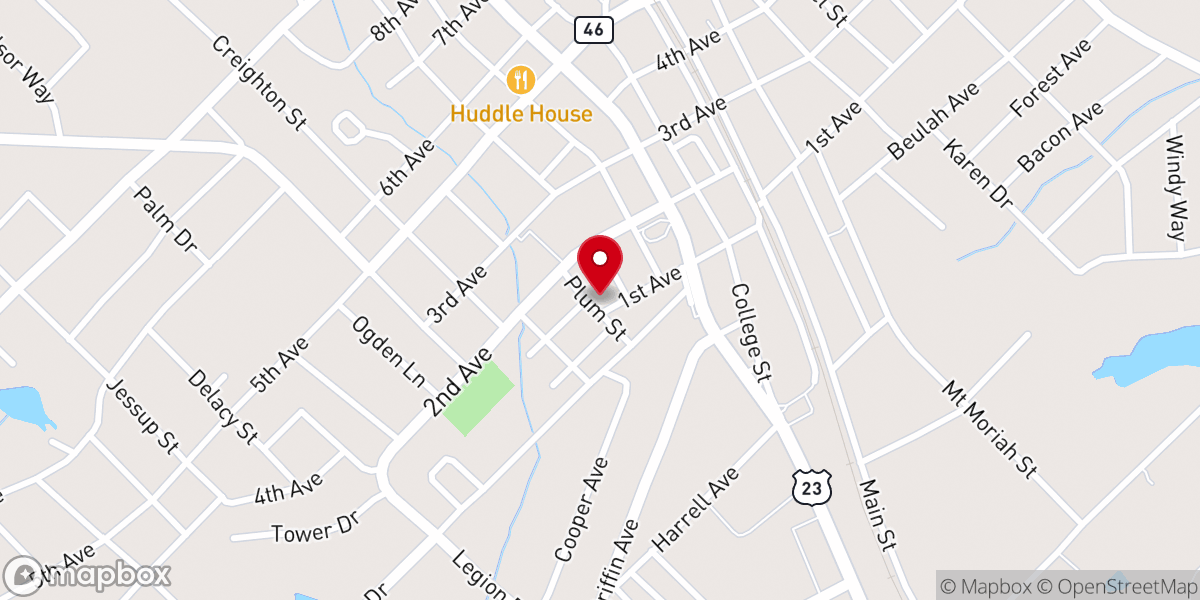 Map showing location of Shorters Chapel African Methodist