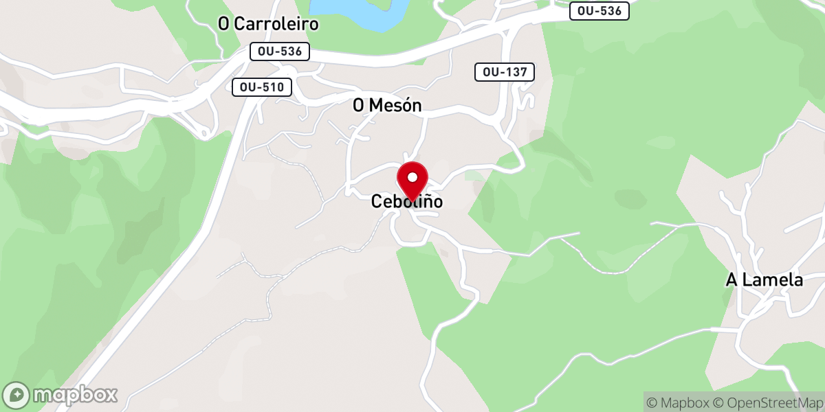 Map showing location of Iglesia del Buen Jesús de Ceboliño