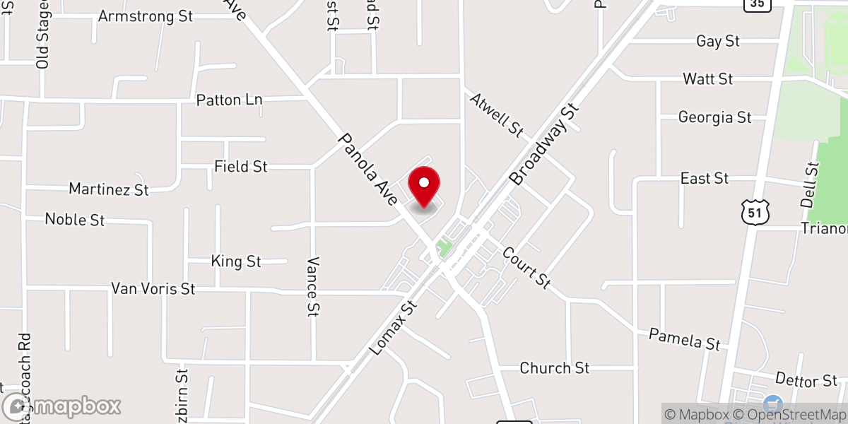 Map showing location of First Baptist Church