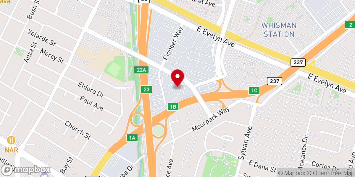 Map showing location of Mountain View Chinese Christian Church