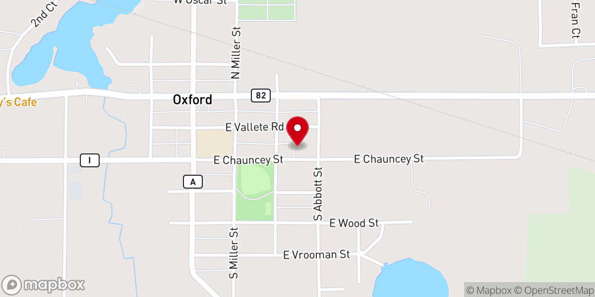 Map showing location of Oxford Seventh-Day Adventist