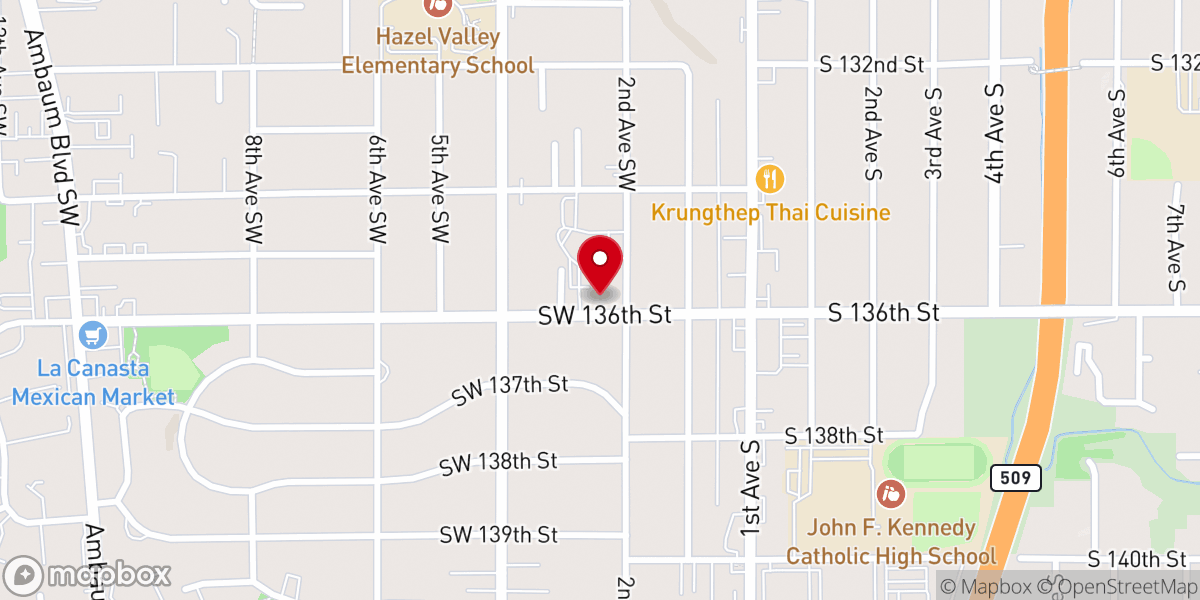 Map showing location of Glendale Evangelical Lutheran Church